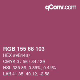Color code: RGB 155 68 103 | qconv.com