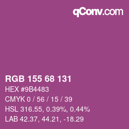 カラーコード: RGB 155 68 131 | qconv.com