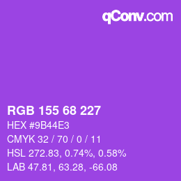 Color code: RGB 155 68 227 | qconv.com