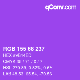 Color code: RGB 155 68 237 | qconv.com