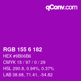 颜色代码: RGB 155 6 182 | qconv.com