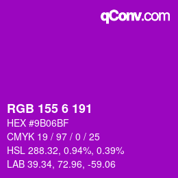 Color code: RGB 155 6 191 | qconv.com