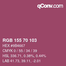 颜色代码: RGB 155 70 103 | qconv.com