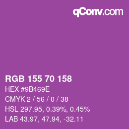 カラーコード: RGB 155 70 158 | qconv.com