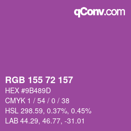 Color code: RGB 155 72 157 | qconv.com