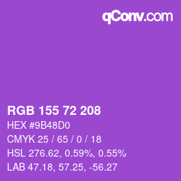 Color code: RGB 155 72 208 | qconv.com