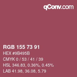Color code: RGB 155 73 91 | qconv.com