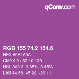カラーコード: RGB 155 74.2 154.6 | qconv.com