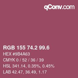 カラーコード: RGB 155 74.2 99.6 | qconv.com