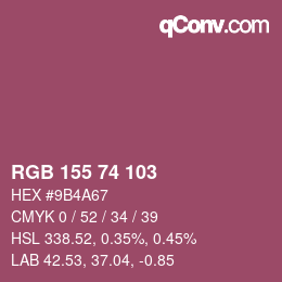 Color code: RGB 155 74 103 | qconv.com