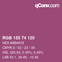 Color code: RGB 155 74 120 | qconv.com