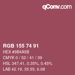 Color code: RGB 155 74 91 | qconv.com
