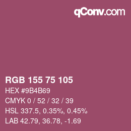颜色代码: RGB 155 75 105 | qconv.com