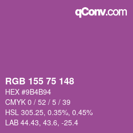 颜色代码: RGB 155 75 148 | qconv.com