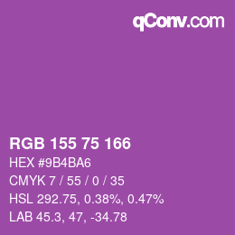 Color code: RGB 155 75 166 | qconv.com