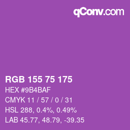 颜色代码: RGB 155 75 175 | qconv.com