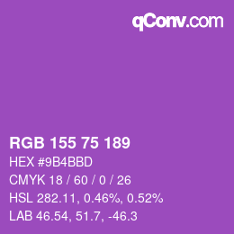 カラーコード: RGB 155 75 189 | qconv.com