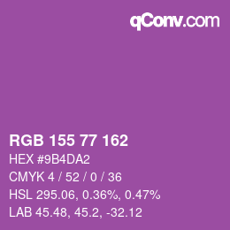 カラーコード: RGB 155 77 162 | qconv.com