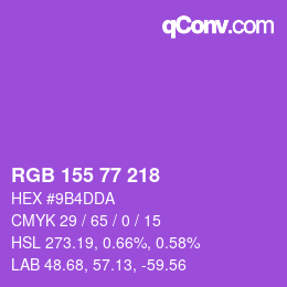 カラーコード: RGB 155 77 218 | qconv.com