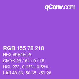 颜色代码: RGB 155 78 218 | qconv.com