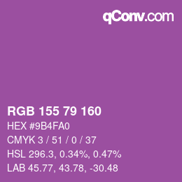 カラーコード: RGB 155 79 160 | qconv.com
