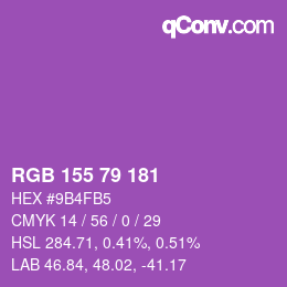 颜色代码: RGB 155 79 181 | qconv.com