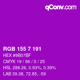 Color code: RGB 155 7 191 | qconv.com