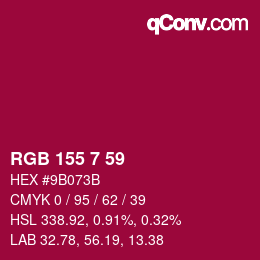 カラーコード: RGB 155 7 59 | qconv.com
