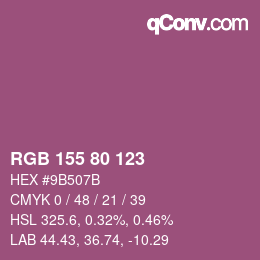 Color code: RGB 155 80 123 | qconv.com