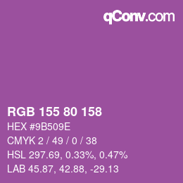 カラーコード: RGB 155 80 158 | qconv.com