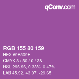 Color code: RGB 155 80 159 | qconv.com