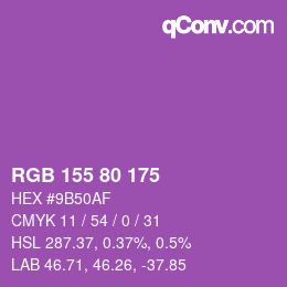 颜色代码: RGB 155 80 175 | qconv.com