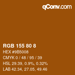 Color code: RGB 155 80 8 | qconv.com
