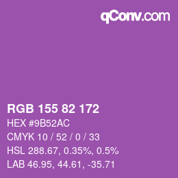 Color code: RGB 155 82 172 | qconv.com