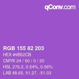 Color code: RGB 155 82 203 | qconv.com