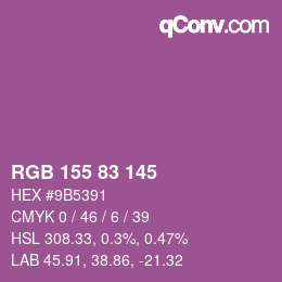 Color code: RGB 155 83 145 | qconv.com