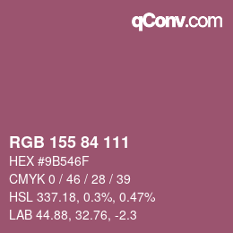 Color code: RGB 155 84 111 | qconv.com