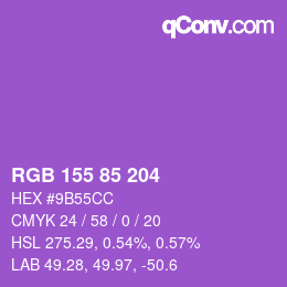 カラーコード: RGB 155 85 204 | qconv.com
