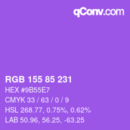 Color code: RGB 155 85 231 | qconv.com
