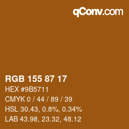 Color code: RGB 155 87 17 | qconv.com