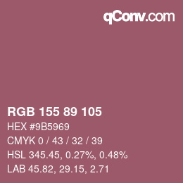 Color code: RGB 155 89 105 | qconv.com