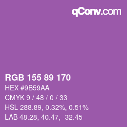 Color code: RGB 155 89 170 | qconv.com