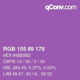 颜色代码: RGB 155 89 178 | qconv.com
