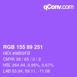 Color code: RGB 155 89 251 | qconv.com