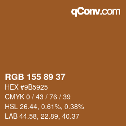 カラーコード: RGB 155 89 37 | qconv.com