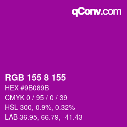 Color code: RGB 155 8 155 | qconv.com