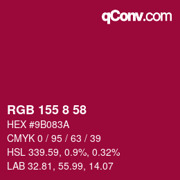 カラーコード: RGB 155 8 58 | qconv.com