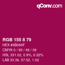 Color code: RGB 155 8 79 | qconv.com
