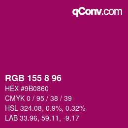 Color code: RGB 155 8 96 | qconv.com