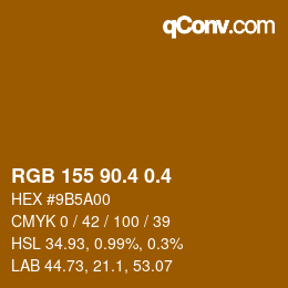 カラーコード: RGB 155 90.4 0.4 | qconv.com